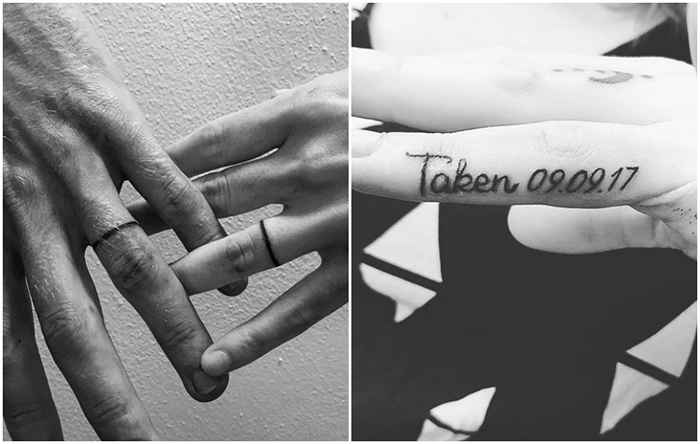 Anillos de boda? La última tendencia son los tatuajes de boda.