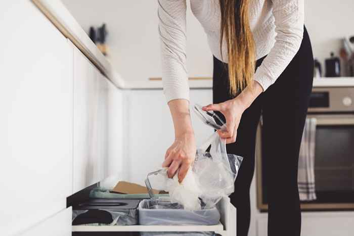 Por que você nunca deve manter sua lata de lixo na cozinha em um armário